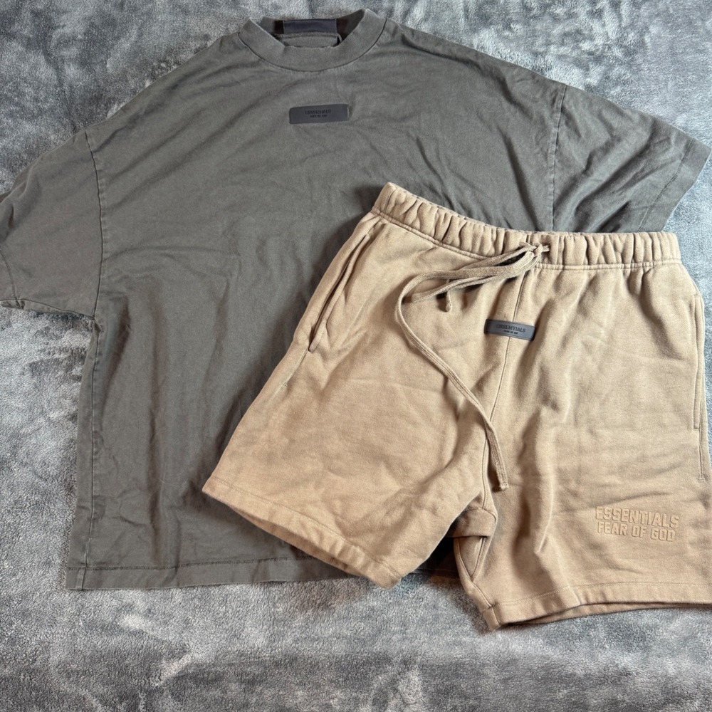 Fear of God Essentials Mens M Oversized T-Shirt & Sweat Shorts 2 Piece Lot FOG